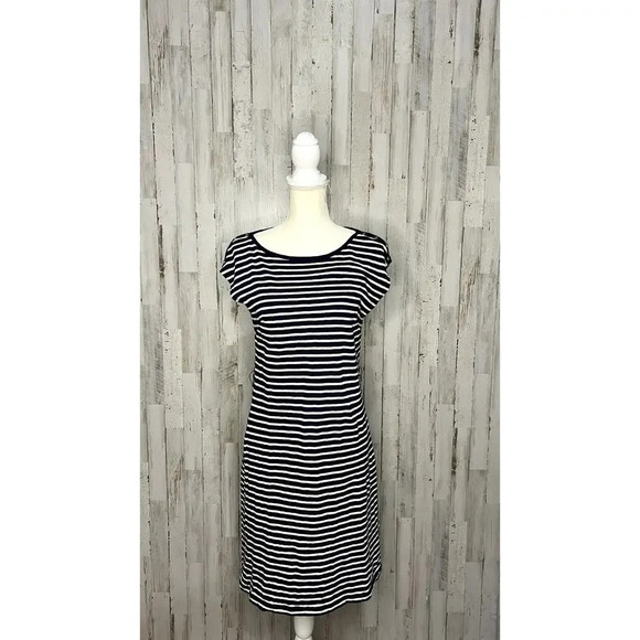Talbots Petite Women's Size Small Striped T-Shirt Dress Multicolor Short Sleeve - Picture 1 of 5